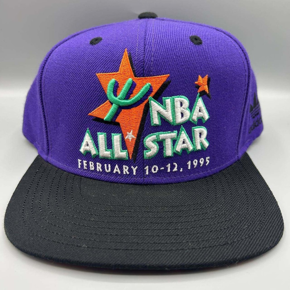 NBA All Star Hat Men Purple Black Embroidered Adidas Snap Back Cap
